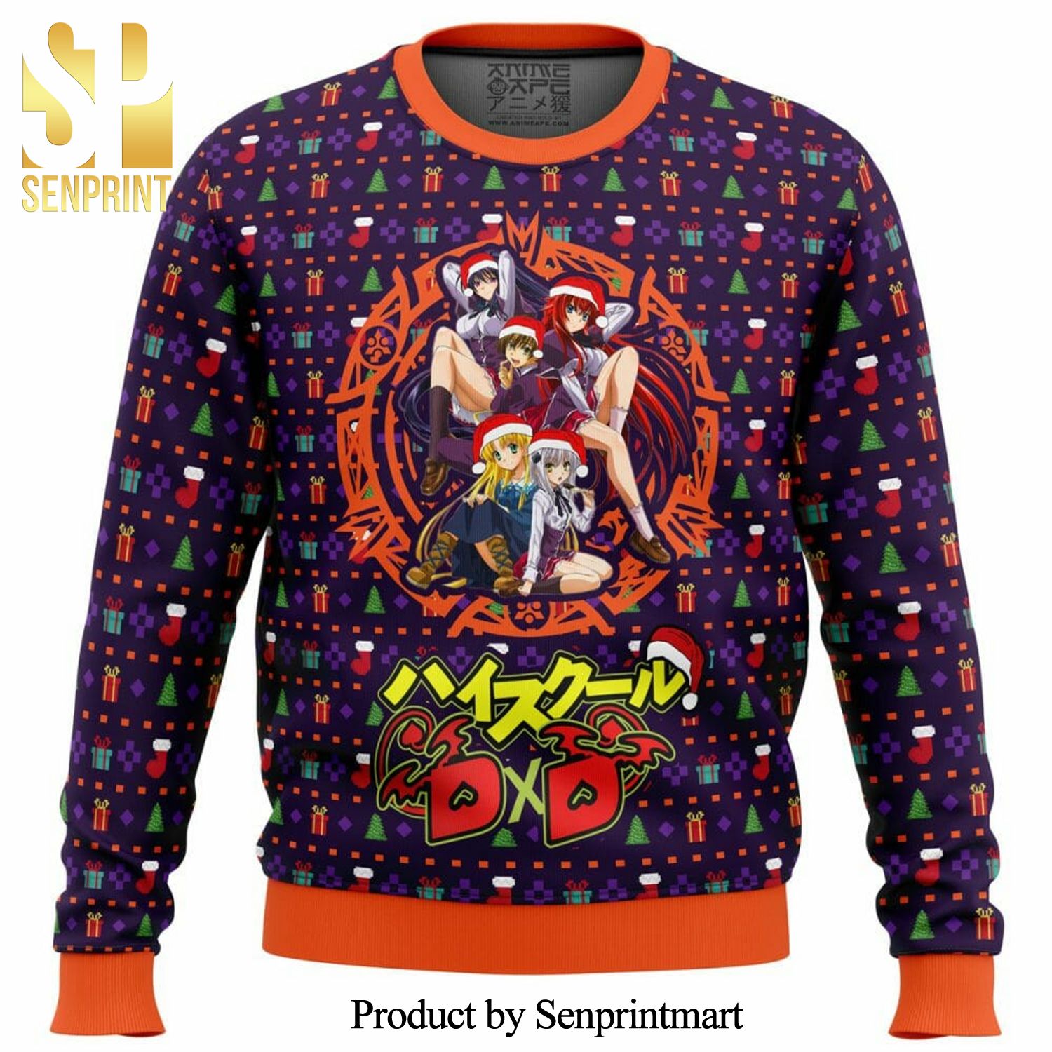 High School Dxd Dreaming His Own Harem Manga Anime Knitted Ugly Christmas Sweater