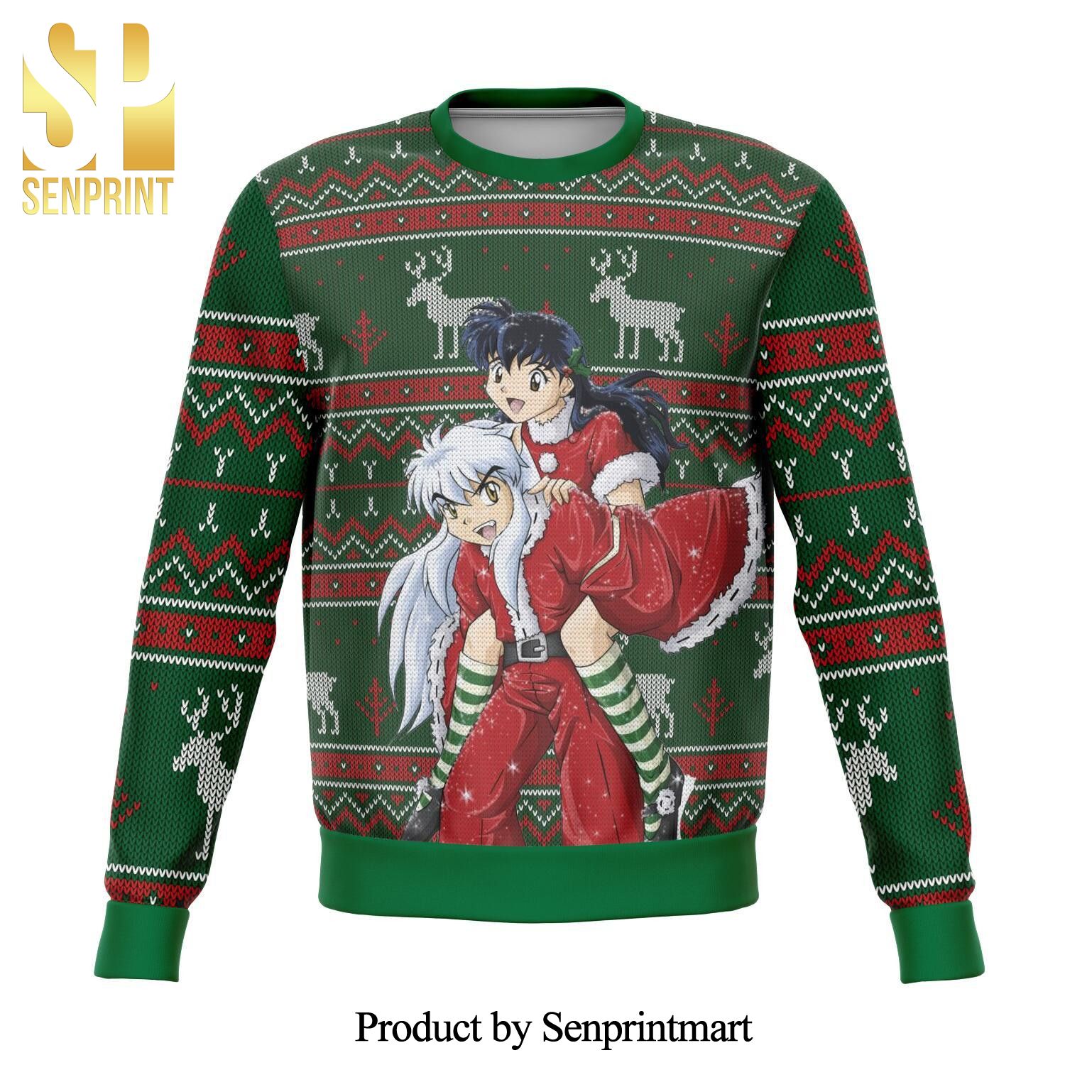 Higurashi Kagome Anime Inuyasha Knitted Ugly Christmas Sweater