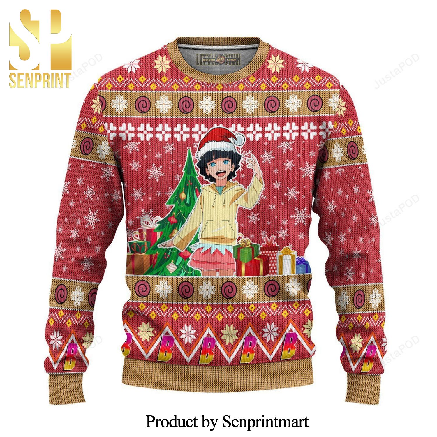 Himawari Uzumaki Naruto Shippuden Manga Anime Knitted Ugly Christmas Sweater