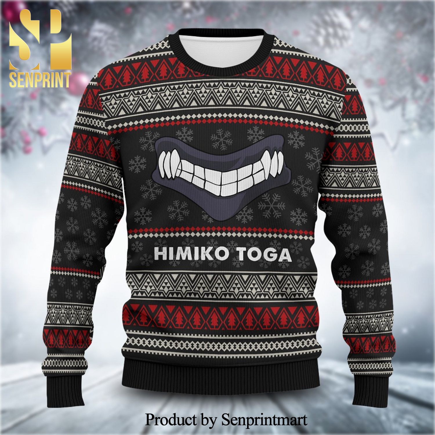 Himiko Toga Bite My Hero Academia Manga Anime Knitted Ugly Christmas Sweater