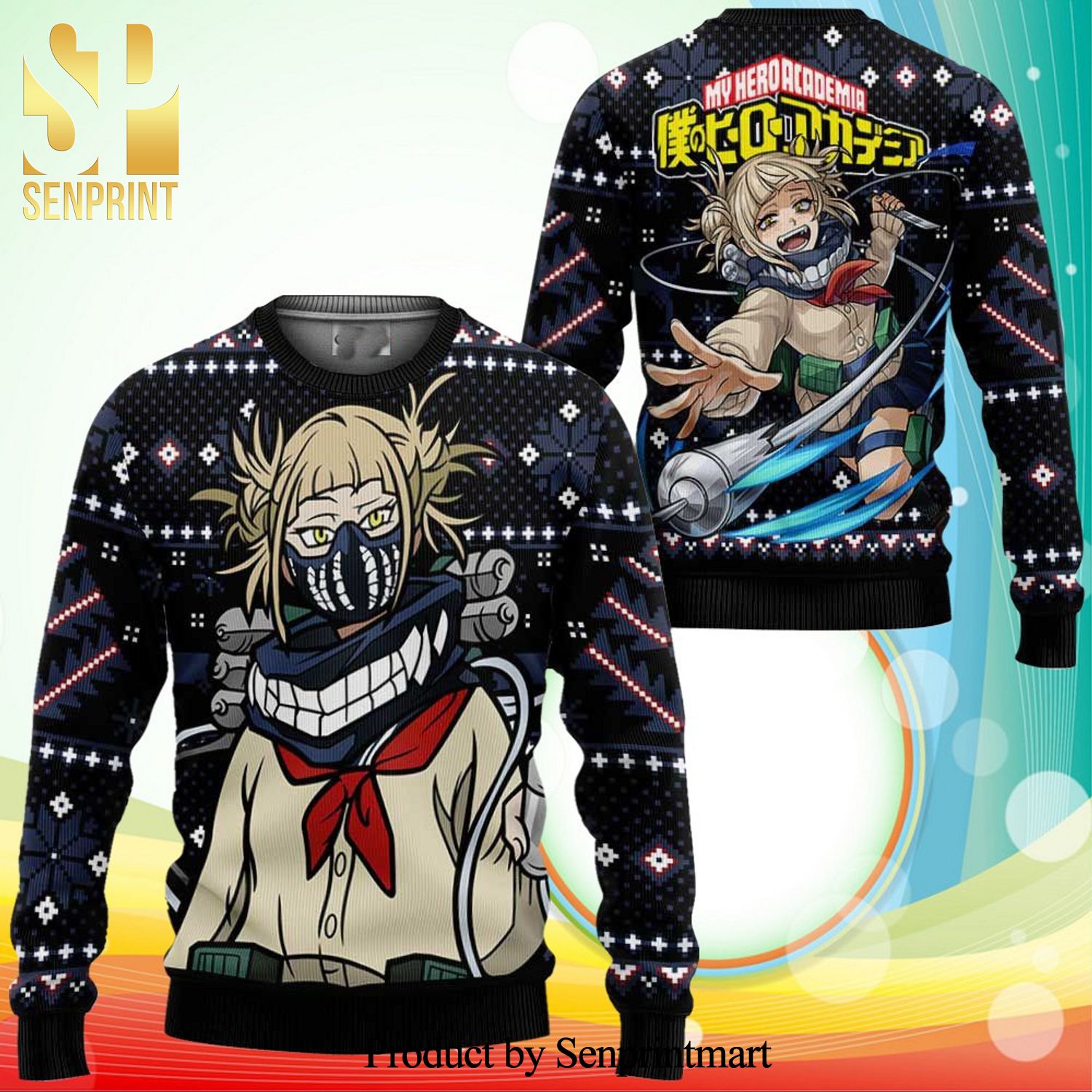 Himiko Toga My Hero Academia Manga Anime Knitted Ugly Christmas Sweater