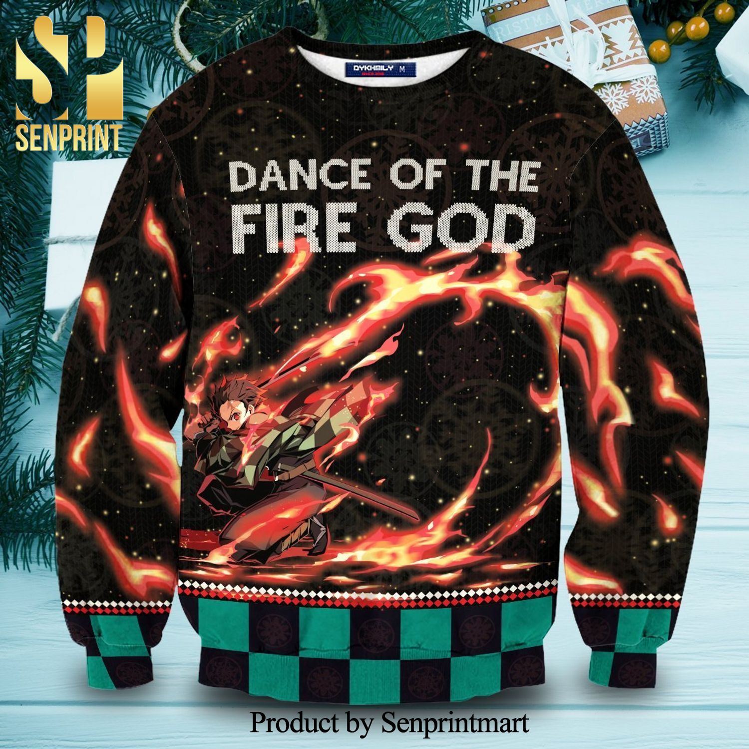 Hinokami Kagura Kimetsu No Yaiba Dance Of The Fire God Manga Anime Knitted Ugly Christmas Sweater