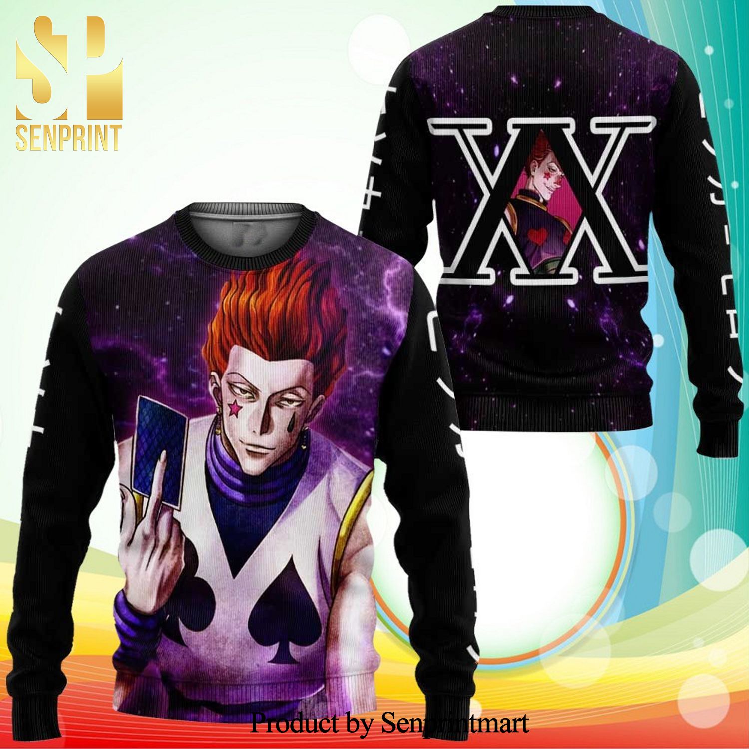 Hisoka Morow Hunter X Hunter Anime Knitted Ugly Christmas Sweater