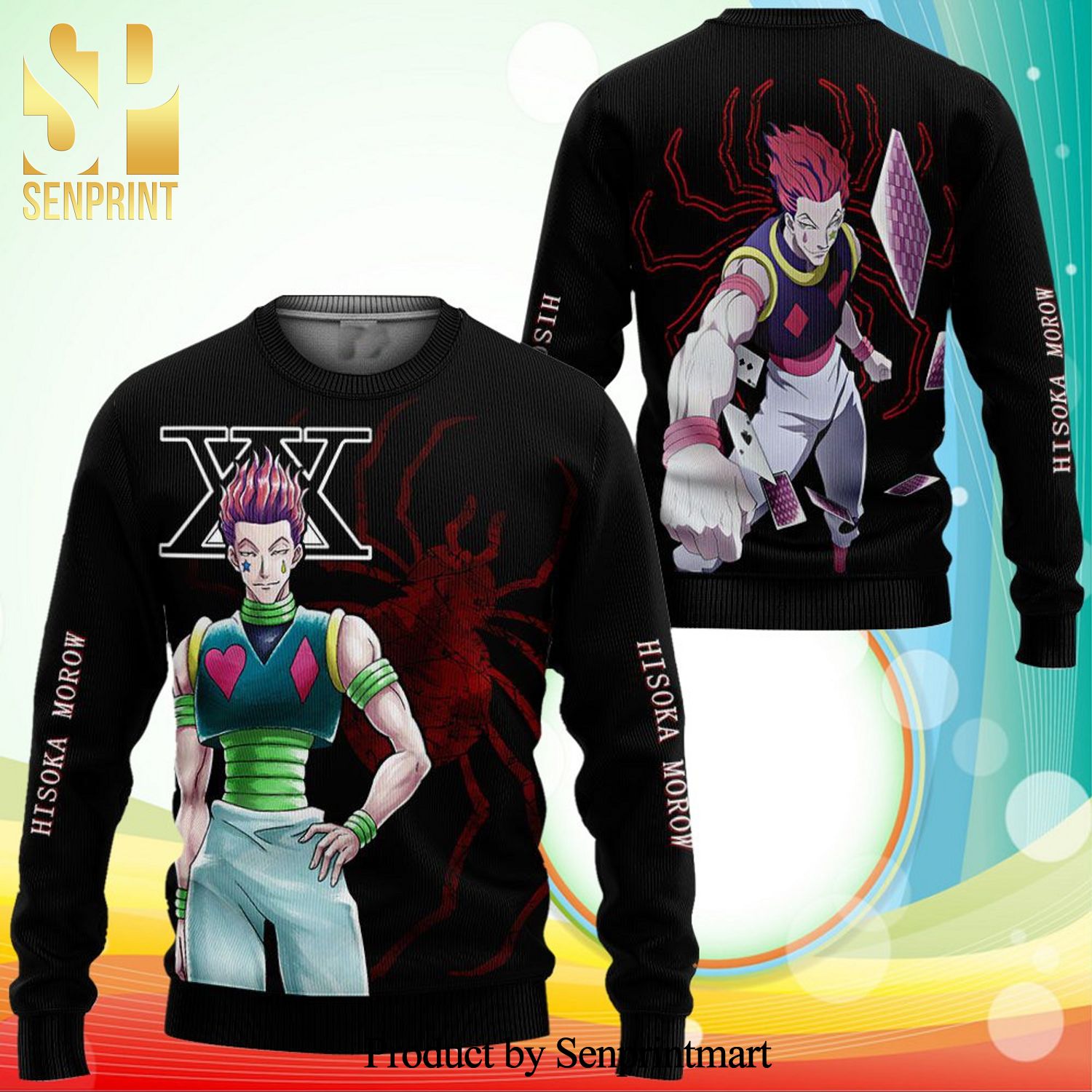 Hisoka Morow Phantom Troupe Hunter X Hunter Anime Knitted Ugly Christmas Sweater