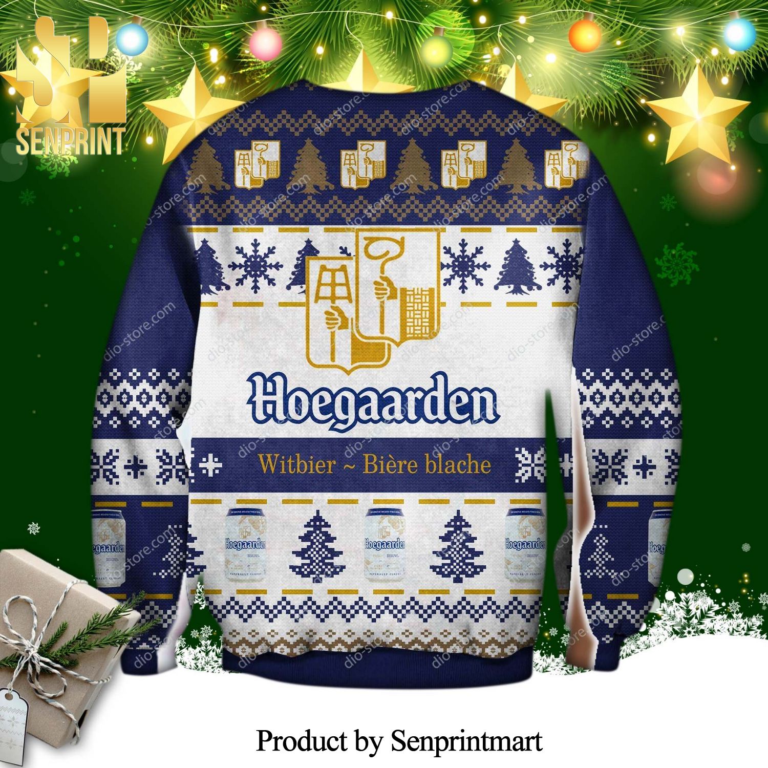 Hoegaarden Alcohol Knitted Ugly Christmas Sweater