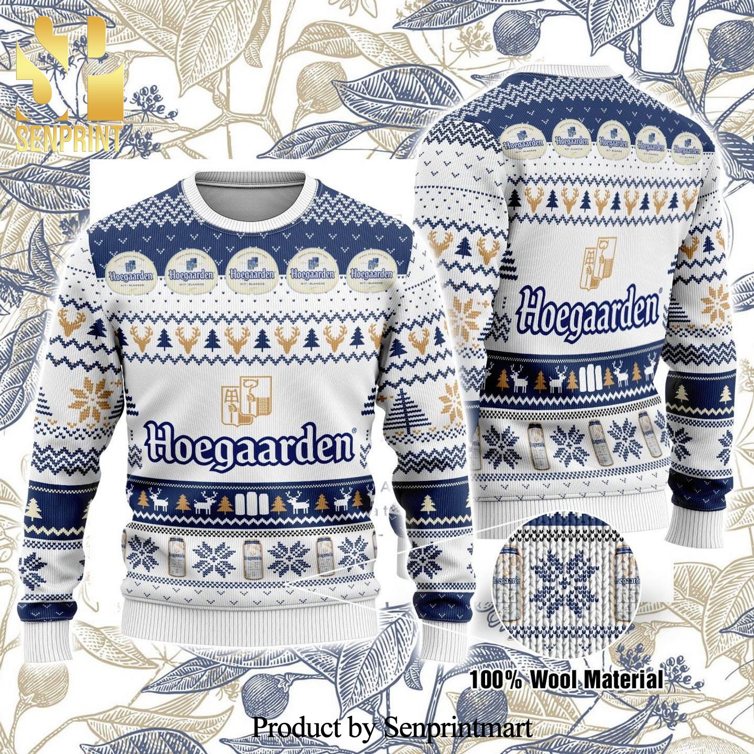 Hoegaarden Brewery Beer Knitted Ugly Christmas Sweater