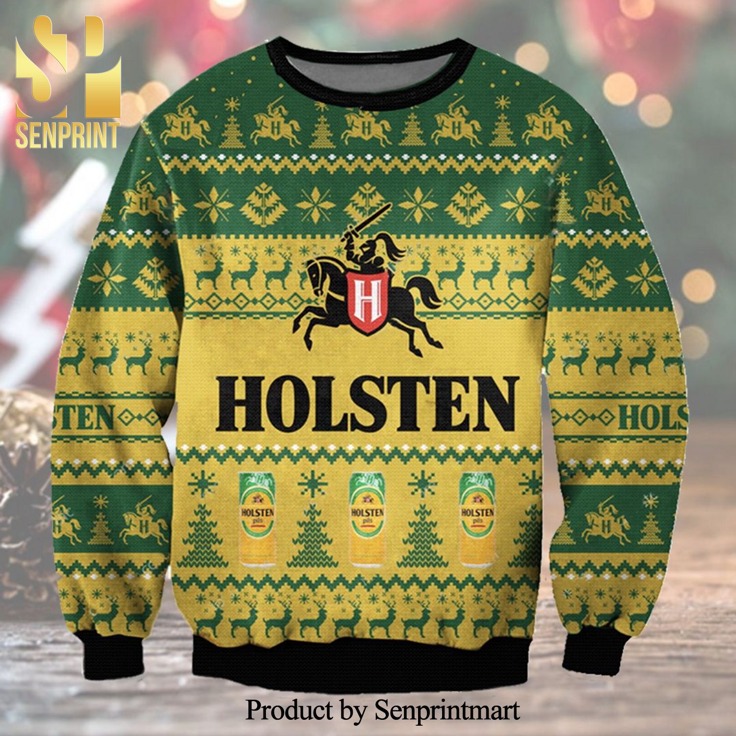 Holsten Beer Knitted Ugly Christmas Sweater