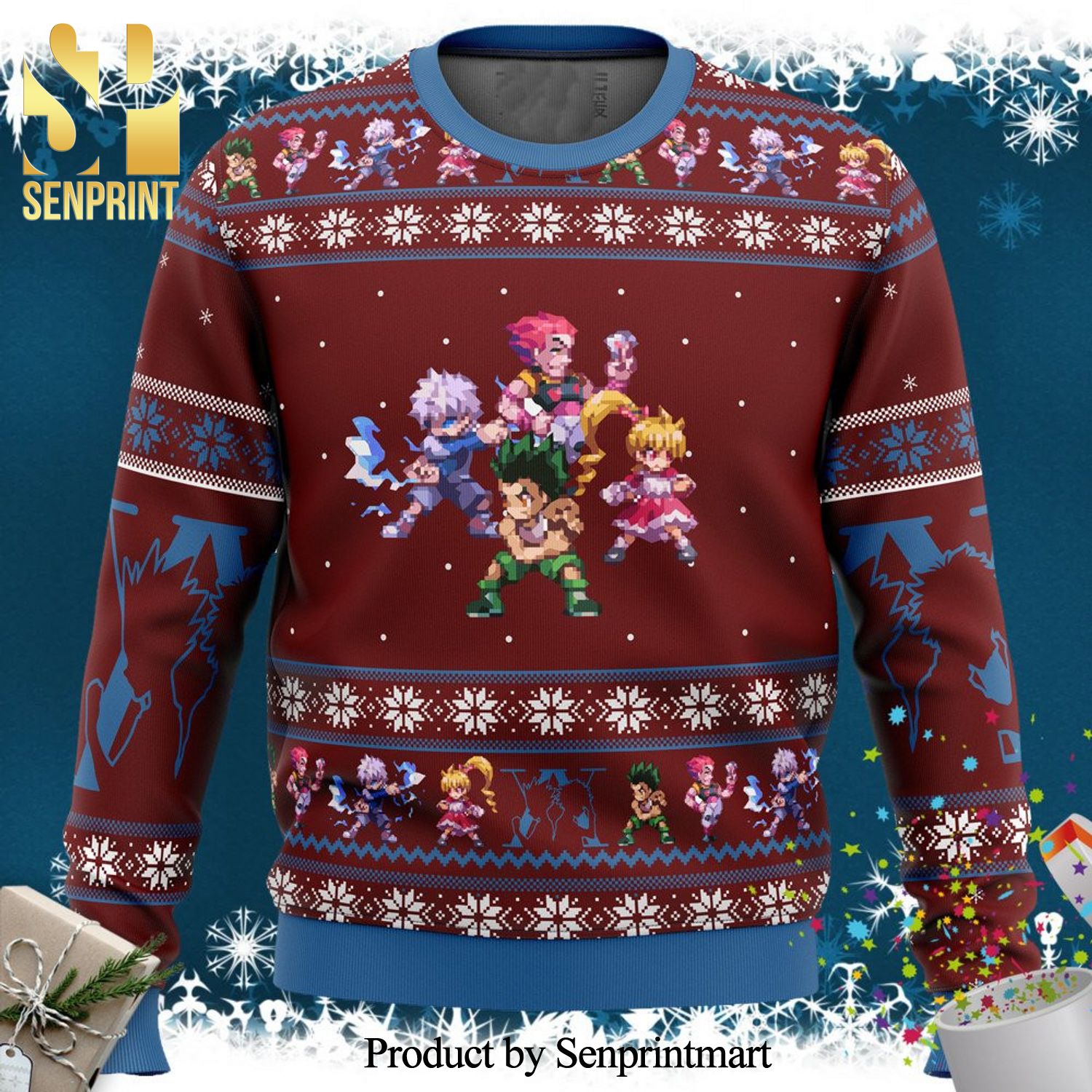 Hunter X Hunter Sprites Knitted Ugly Christmas Sweater