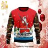 Hunting Santa Tis The Open Season Knitted Ugly Christmas Sweater