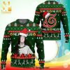 I Aim to Misbehave Survay Says Snowflake Reindeer Pattern Knitted Ugly Christmas Sweater – Black