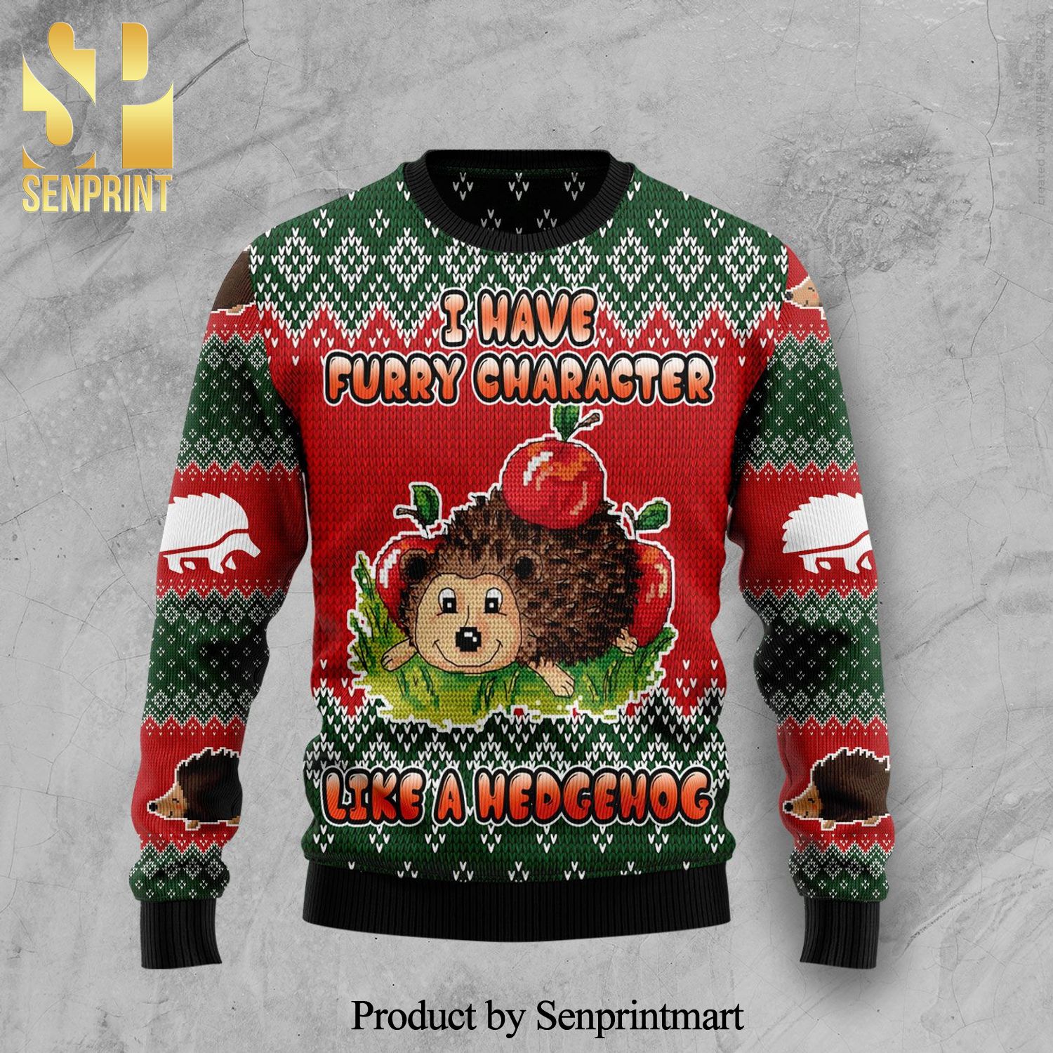 I Have Furry Character Like A Hedgehog Knitted Ugly Christmas Sweater