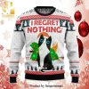 I Read Books And I Know Things Owl Snowflake Pattern Knitted Ugly Christmas Sweater – Black Red