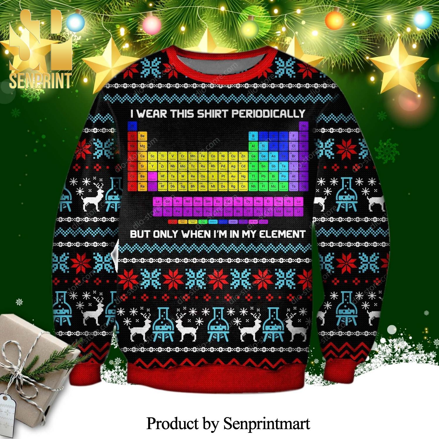 I Wear This Shirt Periodically Knitted Ugly Christmas Sweater