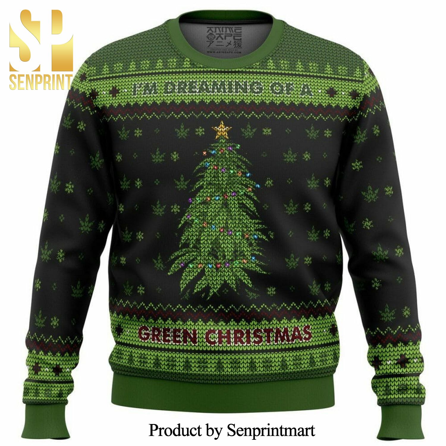 I’M Dreaming Of A Green Christmas Knitted Ugly Christmas Sweater