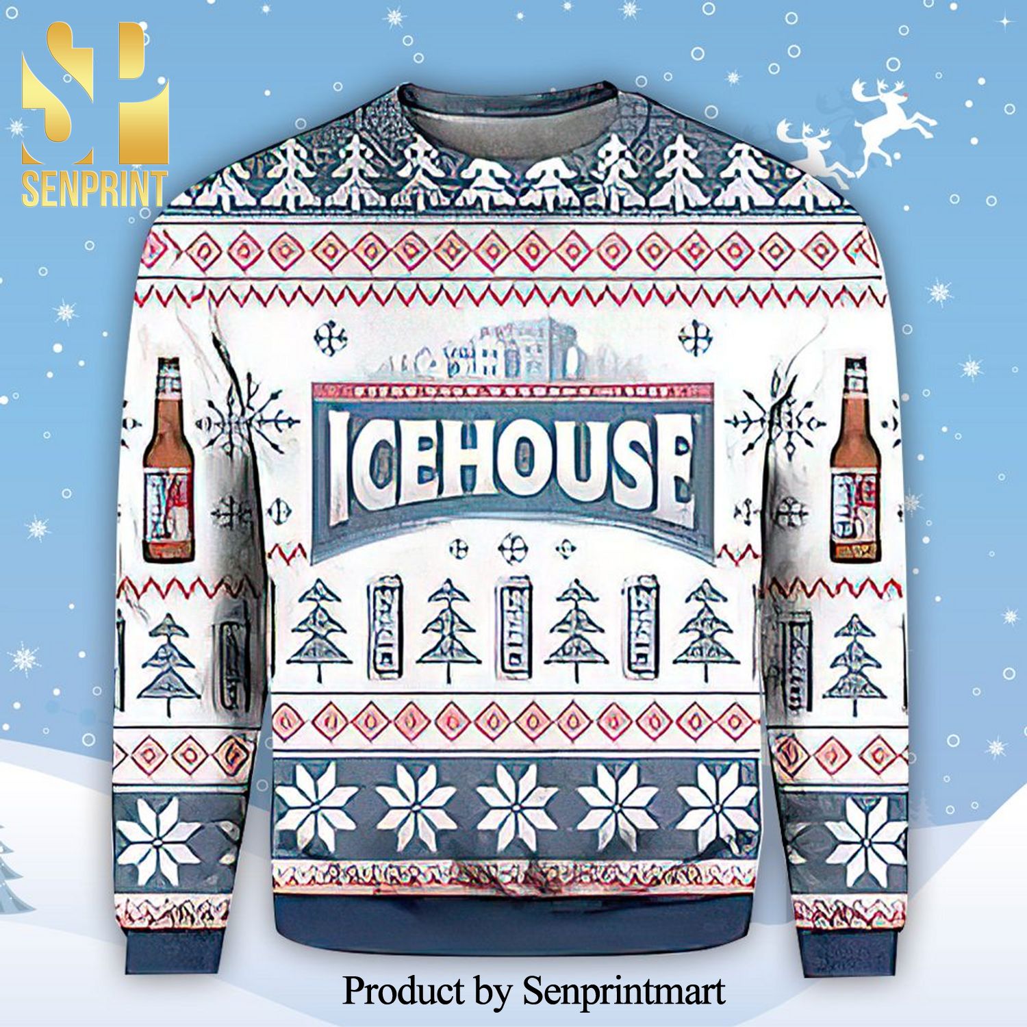 Icehouse Beer Knitted Ugly Christmas Sweater