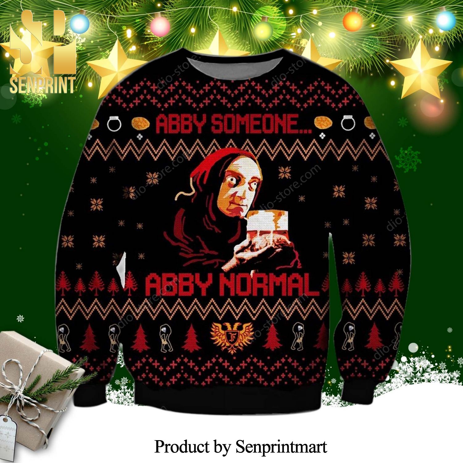 Igor Young Frankenstein Abby Normal Abby Someone Horror Poster Knitted Ugly Christmas Sweater