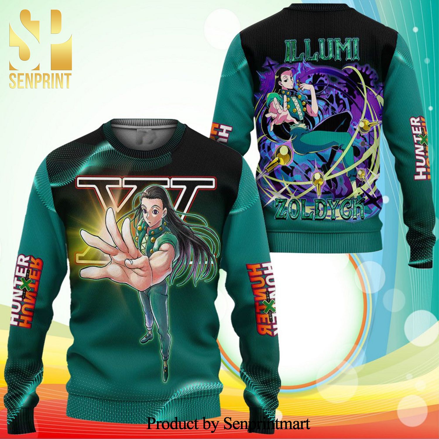 Illumi Zoldyck Hunter X Hunter Manga Anime Knitted Ugly Christmas Sweater