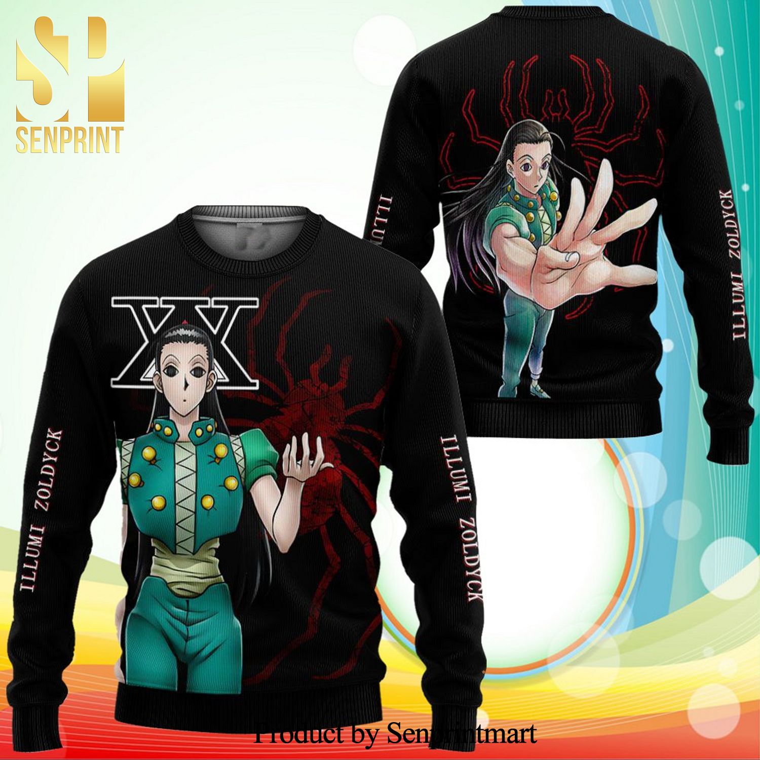 Illumi Zoldyck Phantom Troupe Hunter X Hunter Manga Anime Knitted Ugly Christmas Sweater