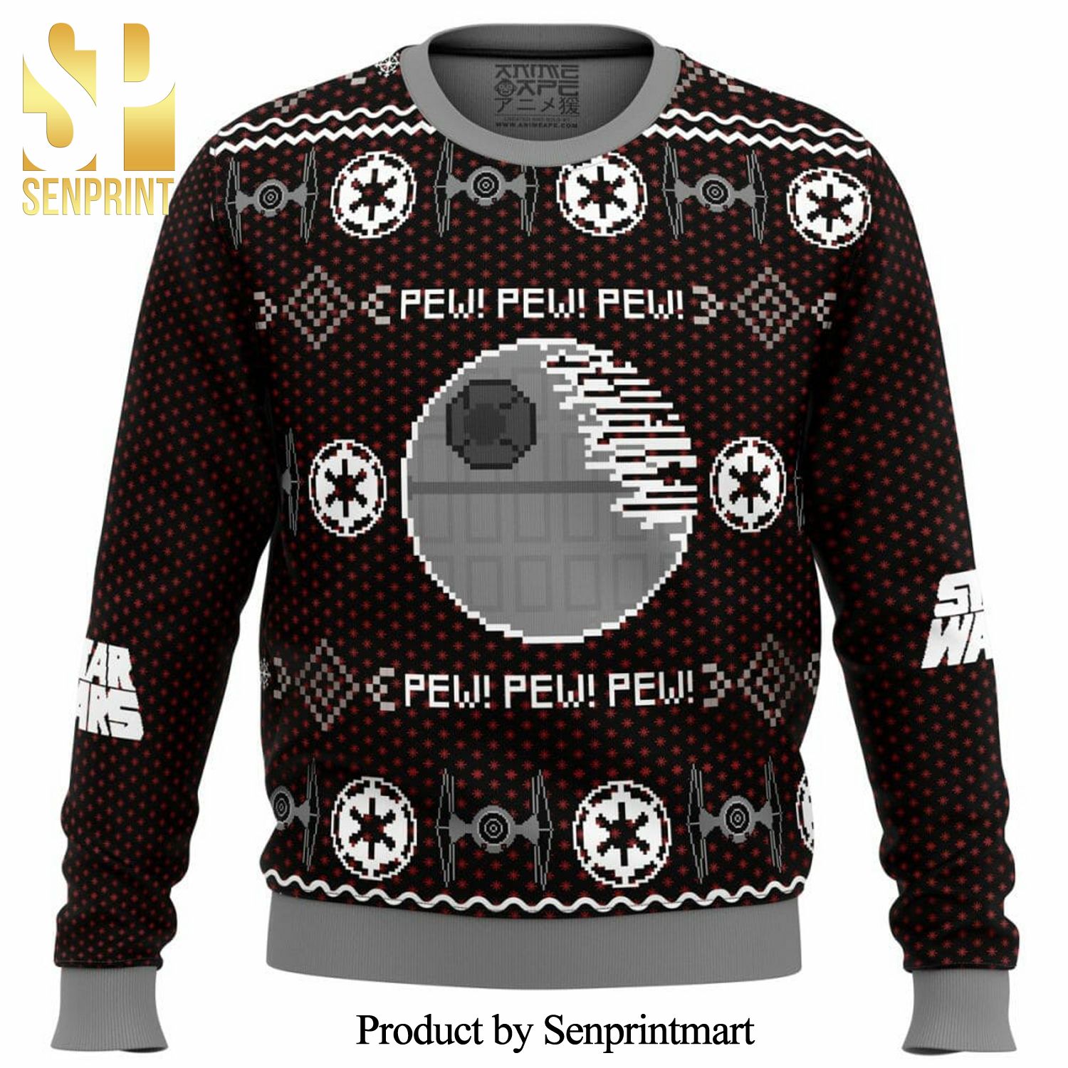 Imperial Sweater Pew Pew Star Wars Knitted Ugly Christmas Sweater