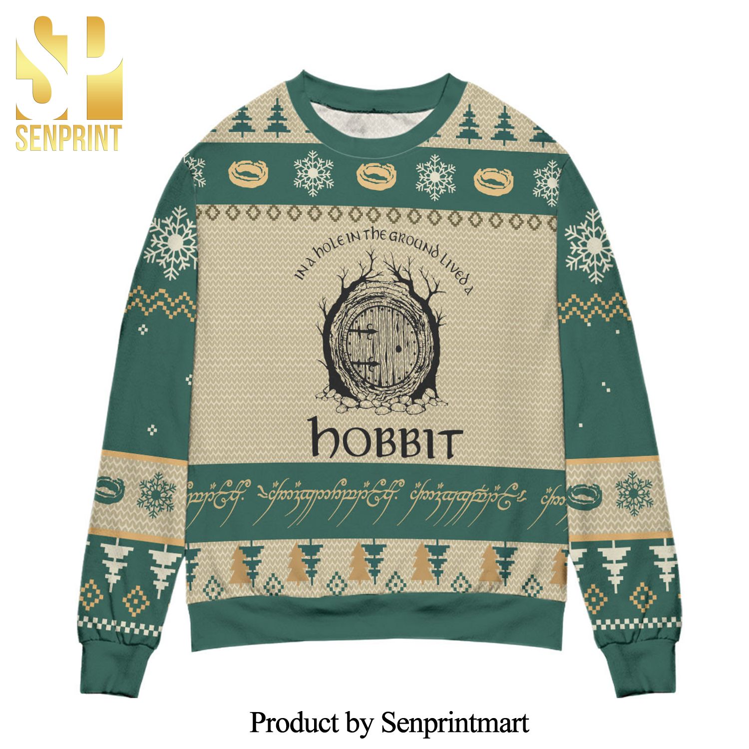 In A Hole In The Ground Lived A Hobbit Knitted Ugly Christmas Sweater