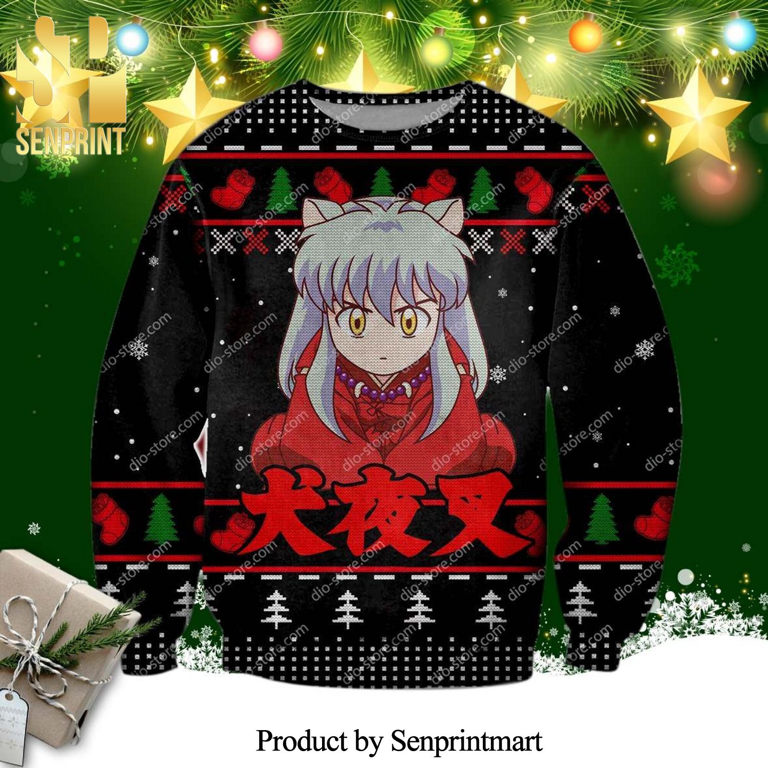 Inuyasha Manga Knitted Ugly Christmas Sweater