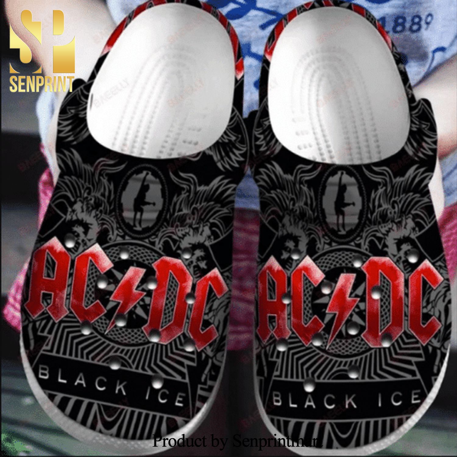 Acdc Band Black Ice 103 Hypebeast Fashion Crocs Unisex Crocband Clogs