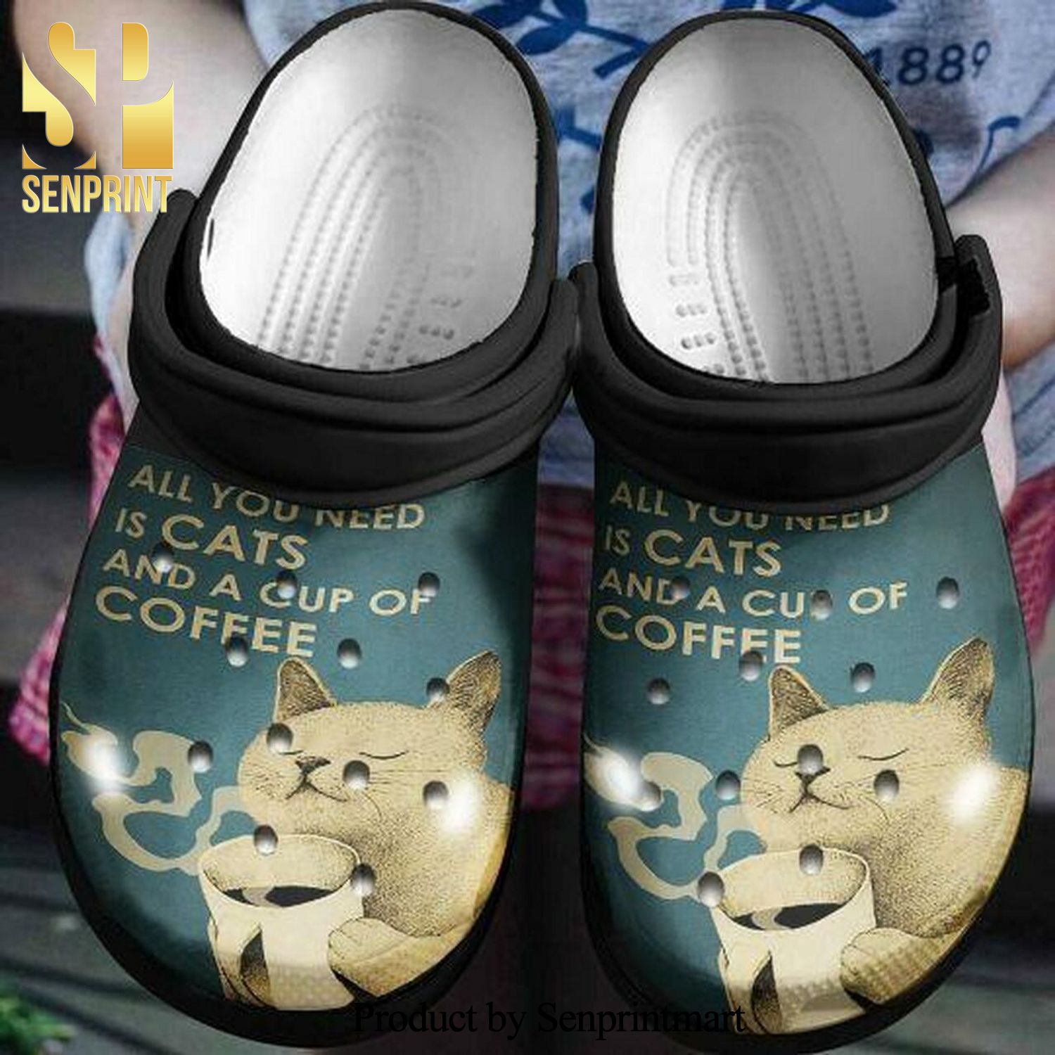 All You Need Is Cats And A Cup Of Coffee Personalized Gift For Lover Street Style Crocs Crocband In Unisex Adult Shoes