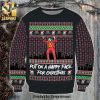 Joker Put On A Happy Face Reindeer And Pine Tree Pattern Knitted Ugly Christmas Sweater