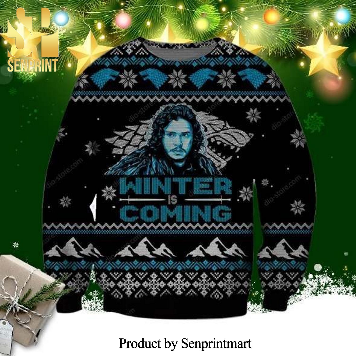 Jon Snow Game of Thrones Winter Is Coming Knitted Ugly Christmas Sweater