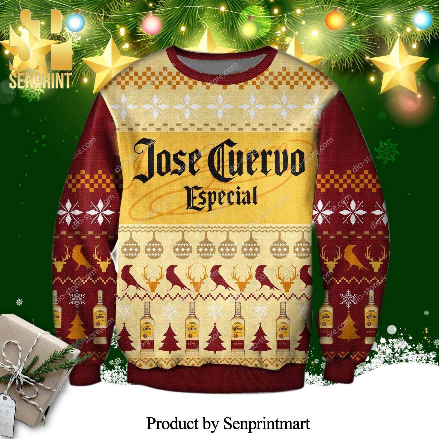 Jose Cuervo Especial Tequila Knitted Ugly Christmas Sweater