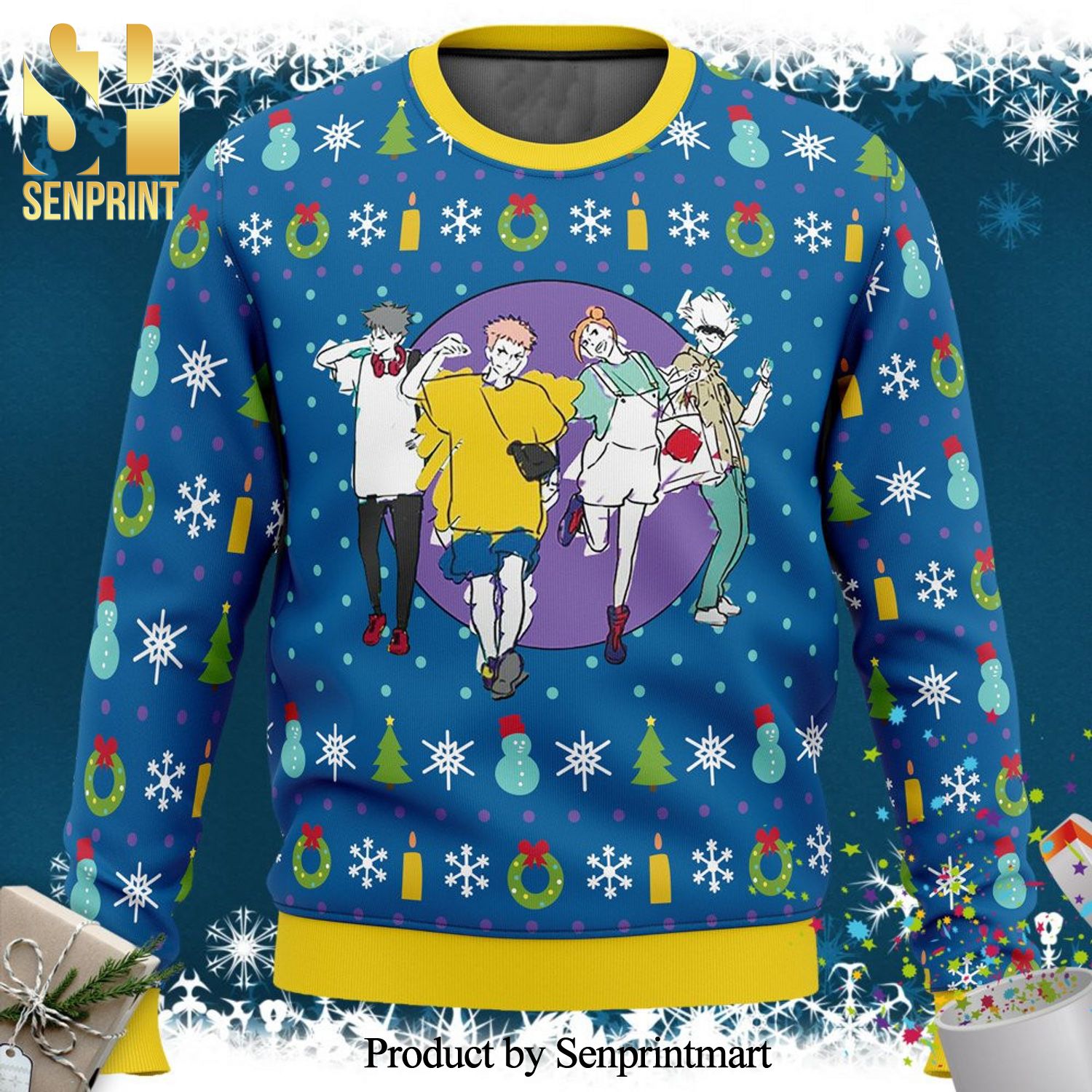 Jujutsu Kaisen Fun Walk Knitted Ugly Christmas Sweater