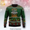 Jurassic Park Logo Snowflake Pattern Knitted Ugly Christmas Sweater – Red