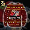 Jurassic Park Legend Dinosaur Pattern Knitted Ugly Christmas Sweater – Red