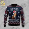 Just A Girl Who Loves Chickens And Dogs Knitted Ugly Christmas Sweater