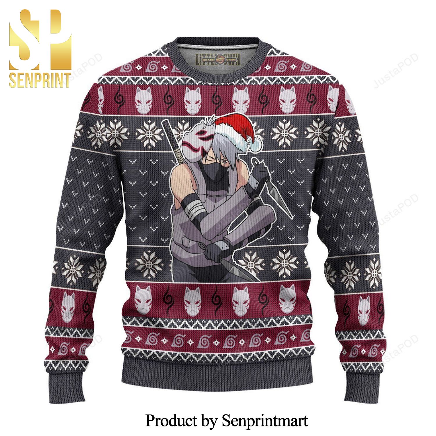 Kakashi Anbu Naruto Knitted Ugly Christmas Sweater