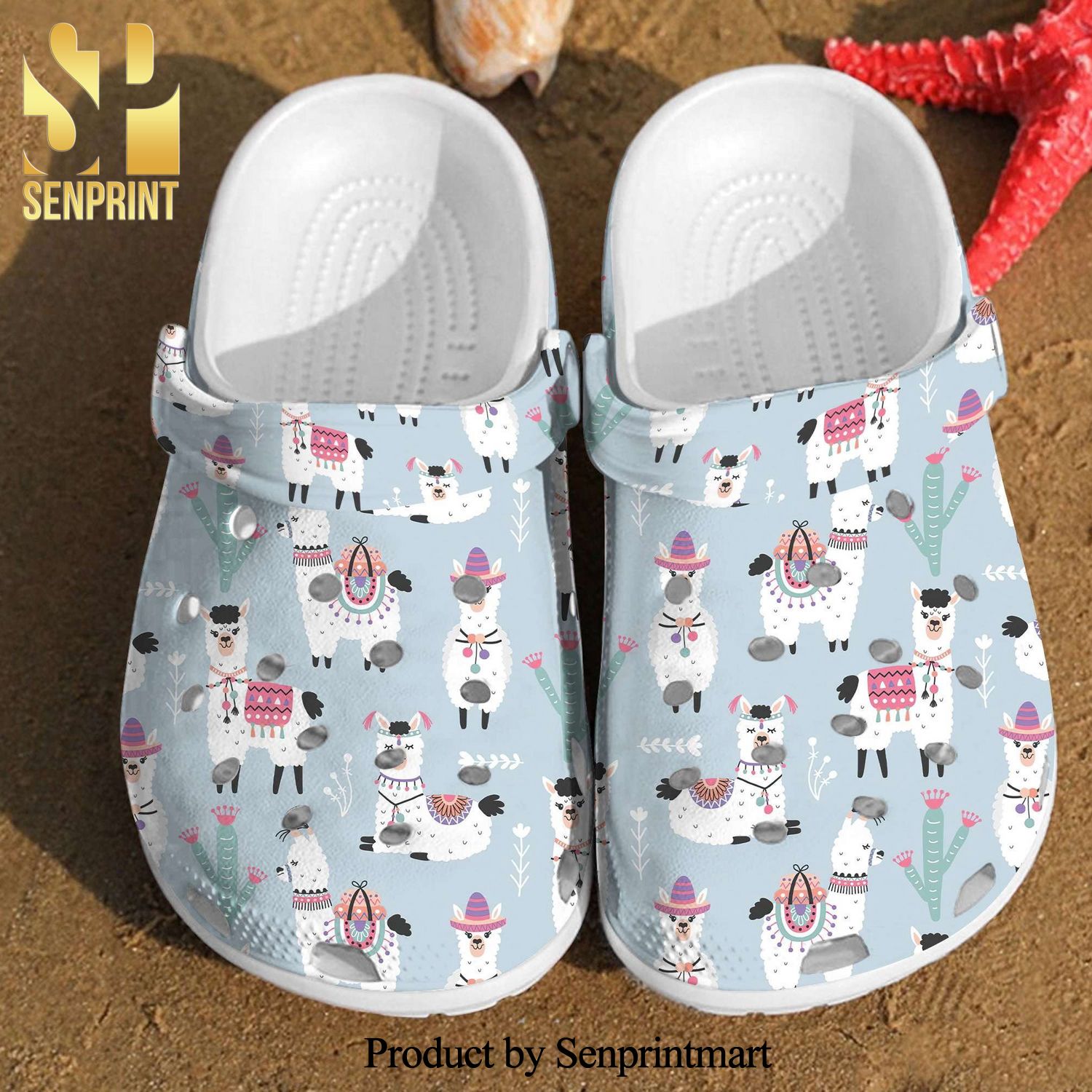 Animals Llama Pattern Alpaca Gift For Lovers Comfortable Summer Gift For Lover Rubber Crocband Crocs