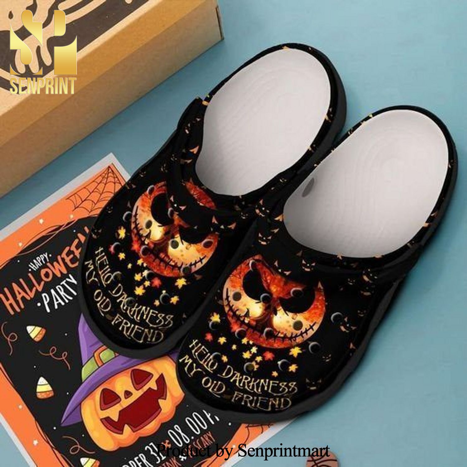 Awesome Hello Darkness My Old Friend Jack Skellington Full Printing Crocband Crocs