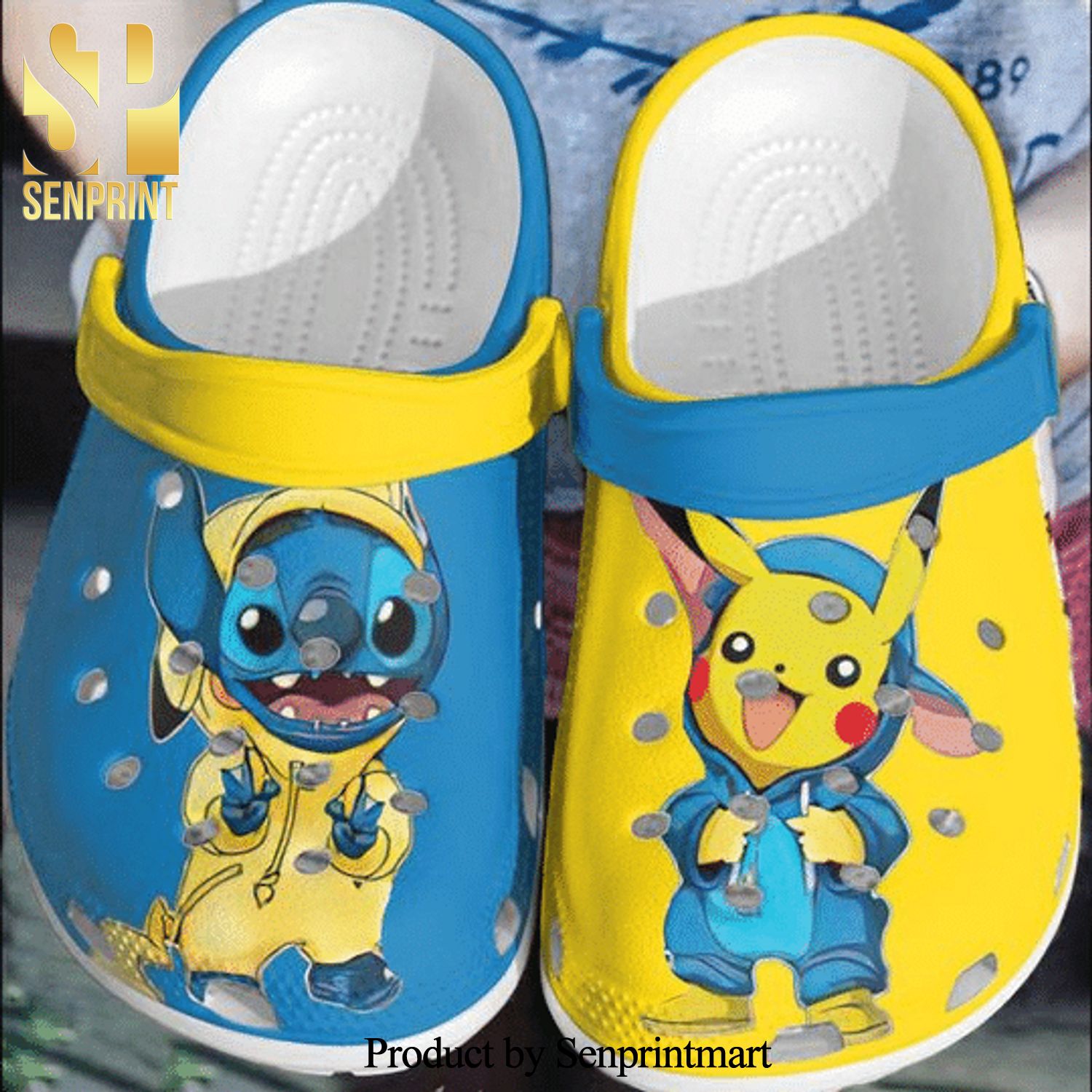 Baby Stitch And Pikachu Classic Water Rubber Crocs Crocband Clog