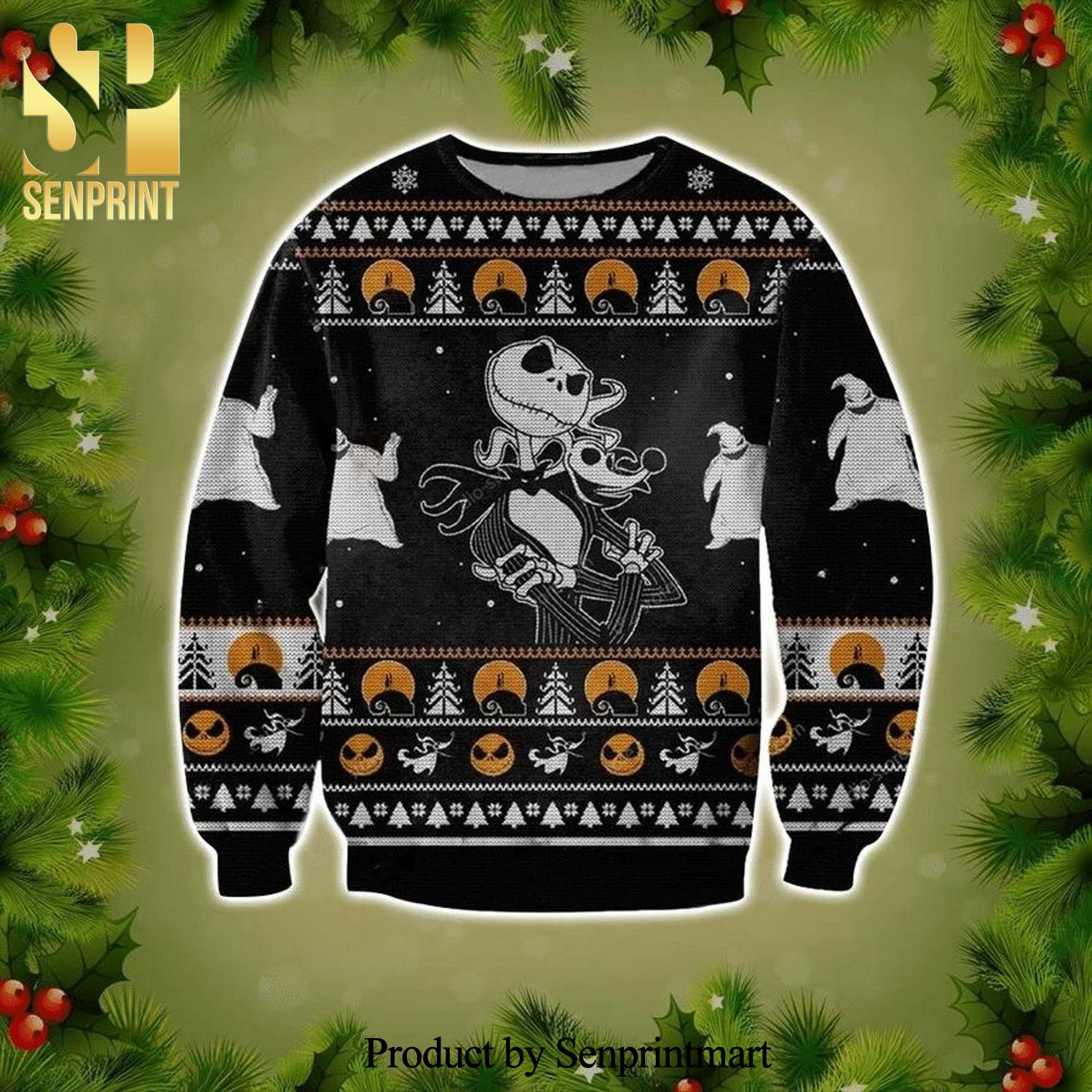 Jack Skellington The Nightmare Before Christmas Knitted Ugly Christmas Sweater