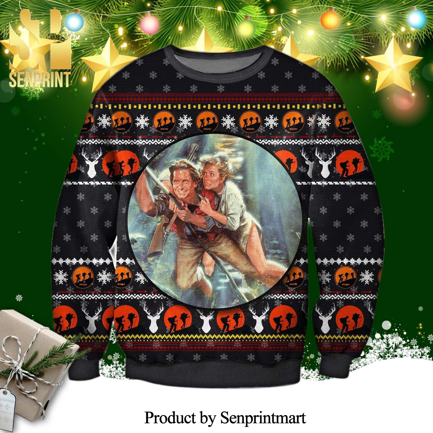 Jack T Colton Joan Wilder Joan Wilder Romancing The Stone Poster Knitted Ugly Christmas Sweater