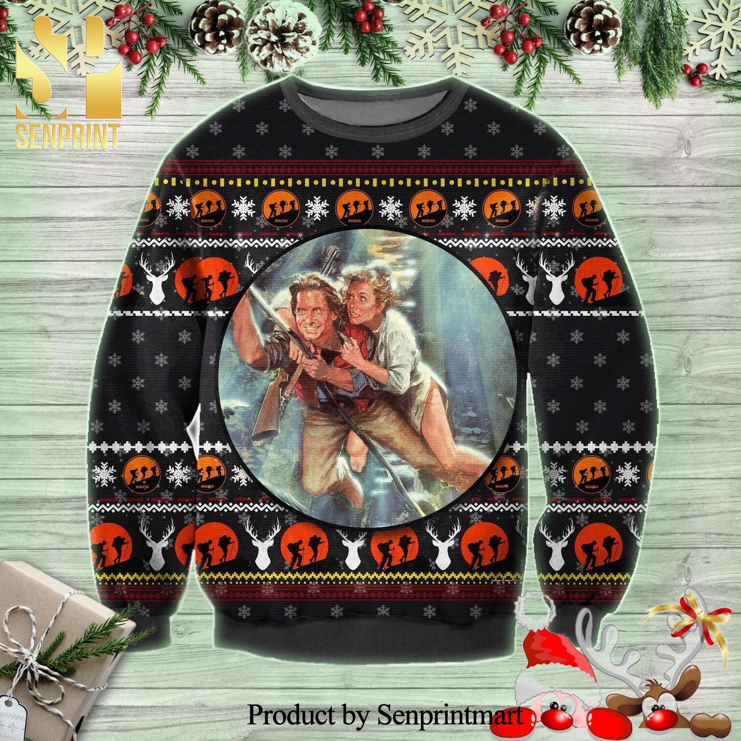 Jack T Colton Joan Wilder Romancing The Stone Poster Knitted Ugly Christmas Sweater