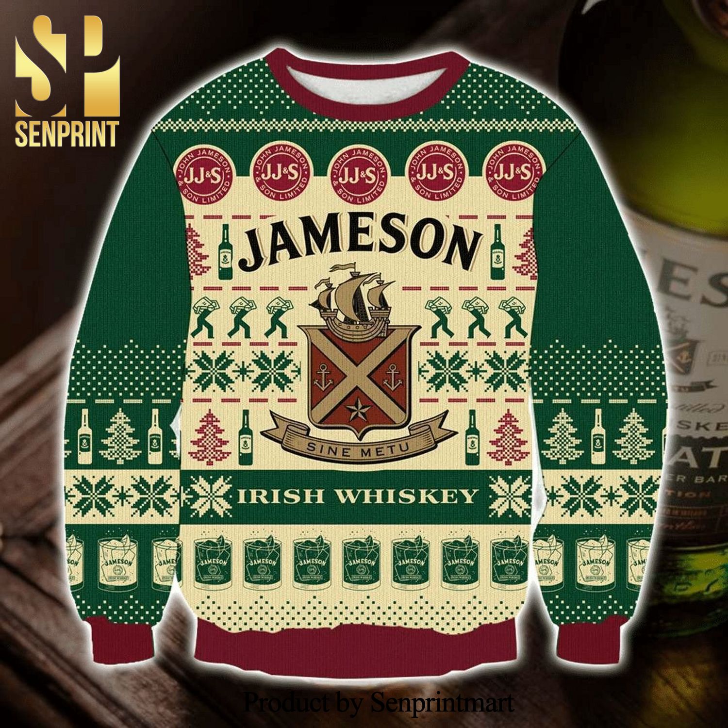 Jameson Irish Whiskey Knitted Ugly Christmas Sweater