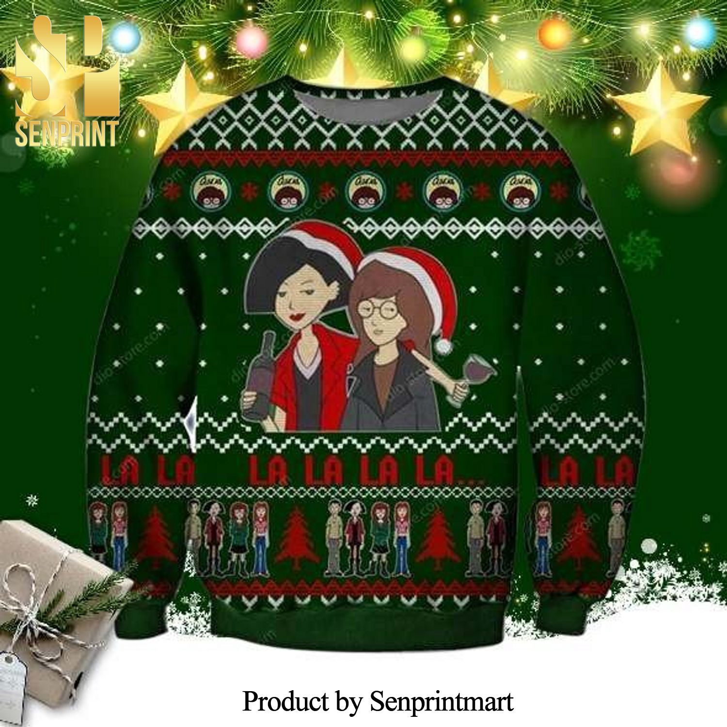 Jane Lane Daria Morgendorffer MTV Beavis and Butt-Head Knitted Ugly Christmas Sweater