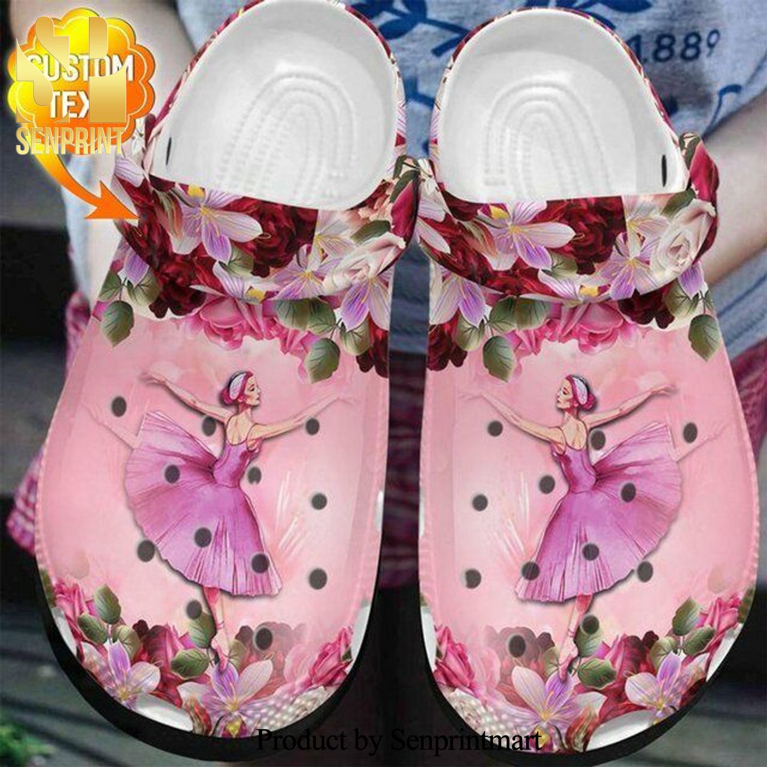 Ballet Flower Personalized 102 Gift For Lover Rubber Crocs Crocband