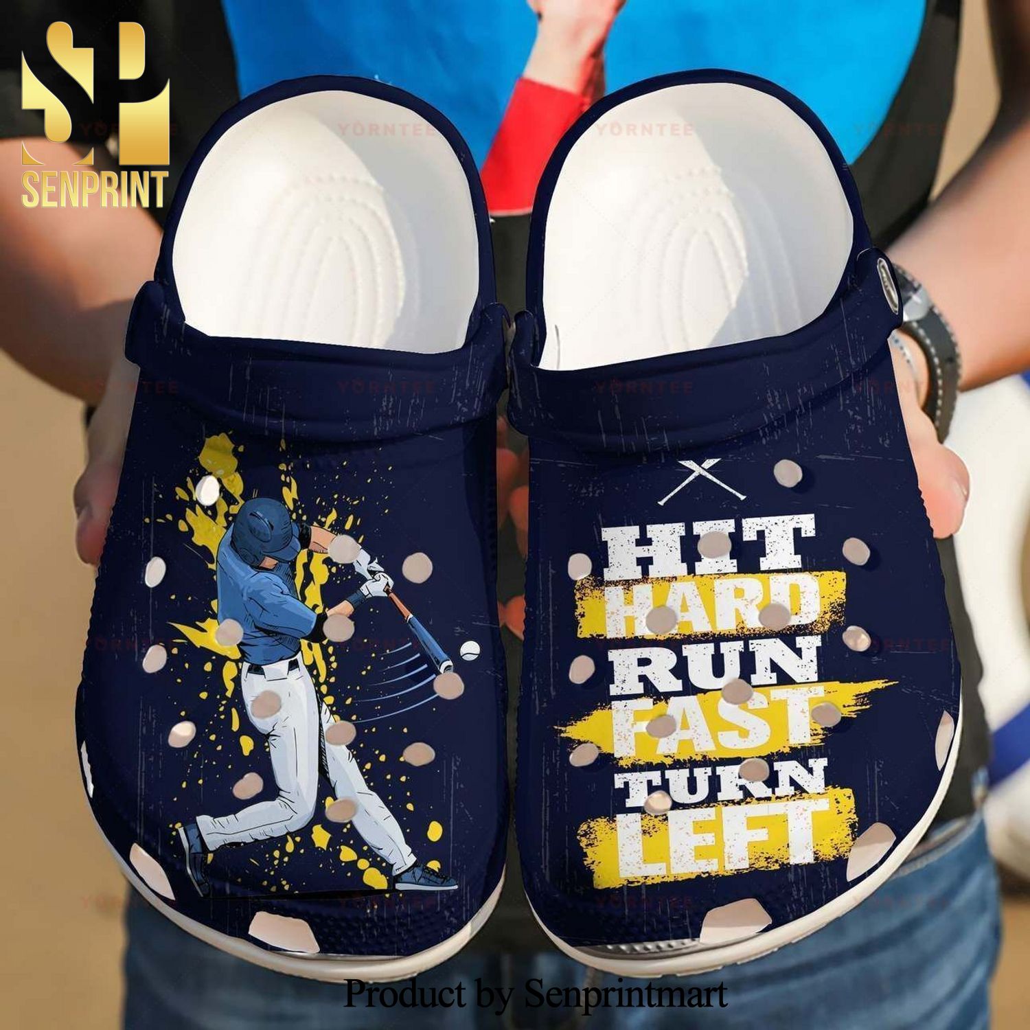 Baseball Hit Hard Run Fast Gift For Lover Street Style Unisex Crocs Crocband Clog