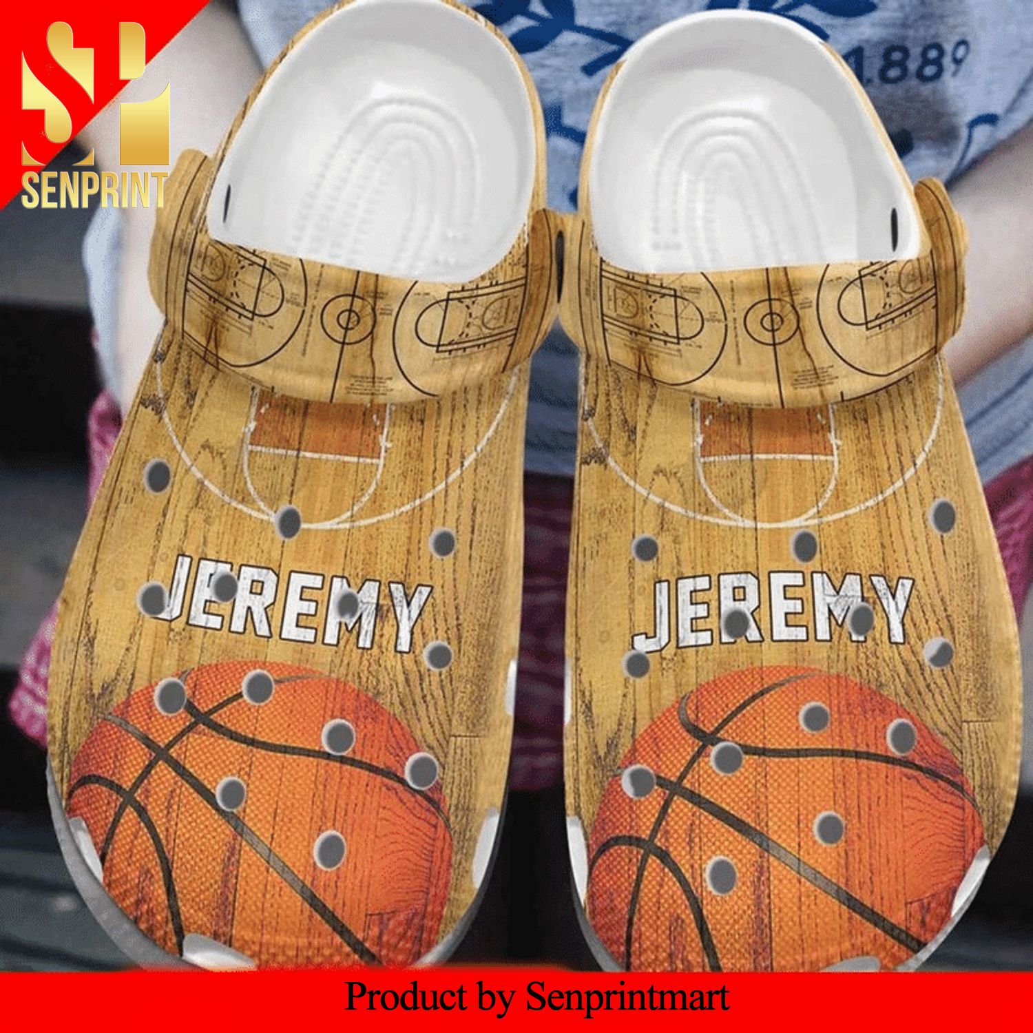Basketball Custom Name All Over Printed Crocs Crocband Shoes