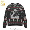 Jason Voorhees Mask Friday The 13th Horror Movie Snowflake Knitted Ugly Christmas Sweater