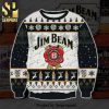 Jim Beam Black Extra Aged Bourbon Reindeer Pattern Knitted Ugly Christmas Sweater – Black