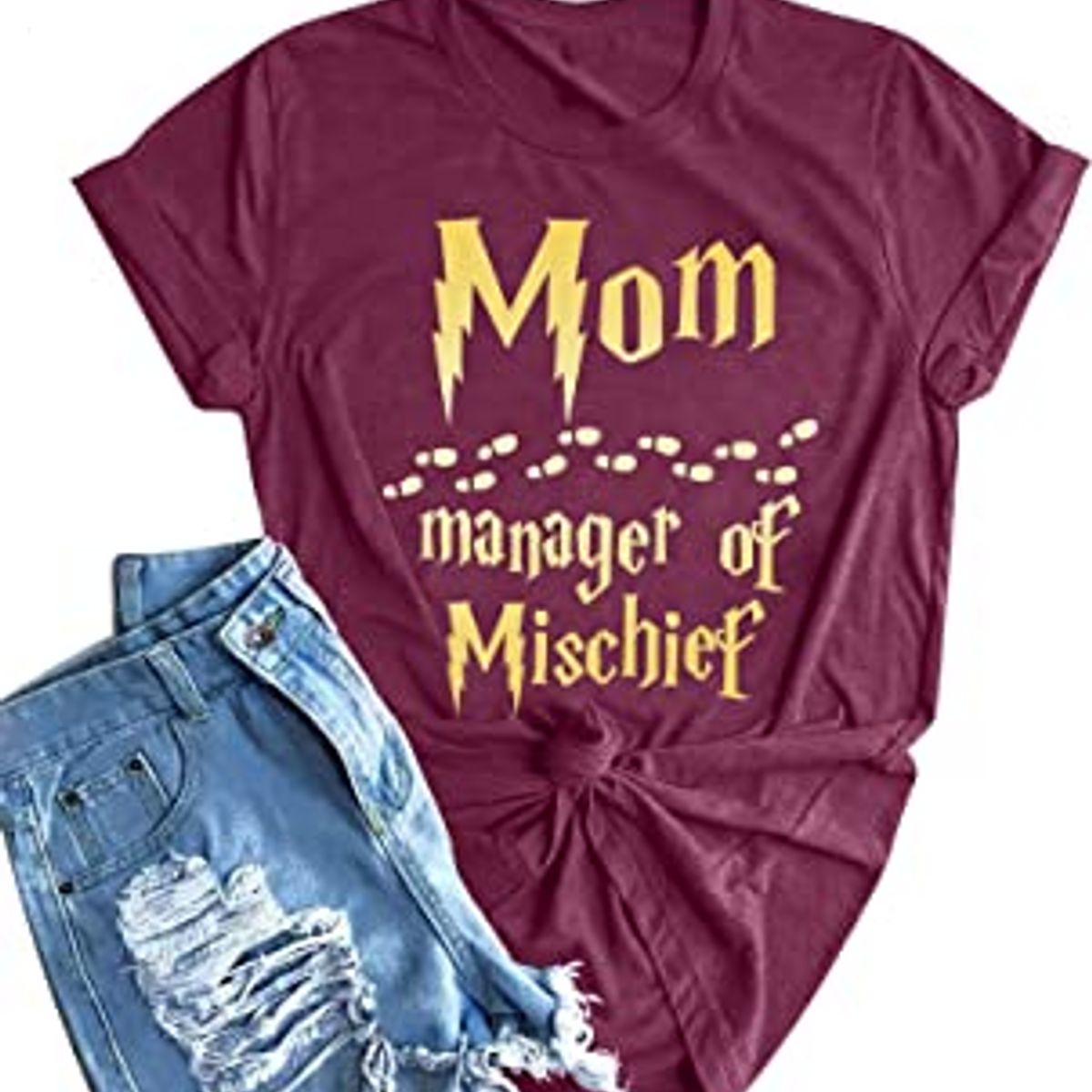 Women Funny Mom T Shirt Manager of Mischief Shirt Fantastic Mama Shirt Wizard Magic Mom Shirt Mothers Day Tee Tops