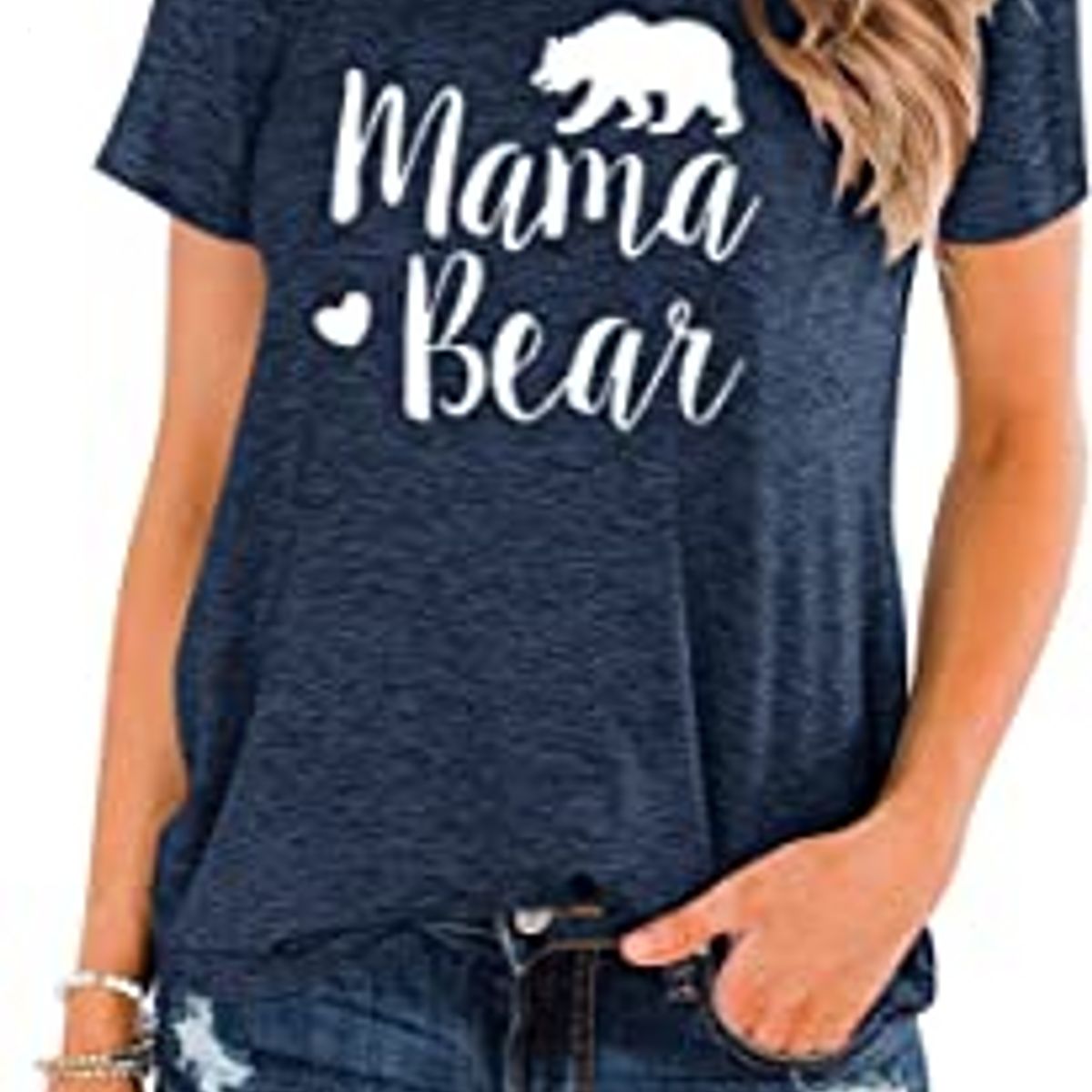Womens Mama Bear Shirt Casual Long Sleeve Tunics Tops Mama Bear Sweatshirt Tops with Pockets